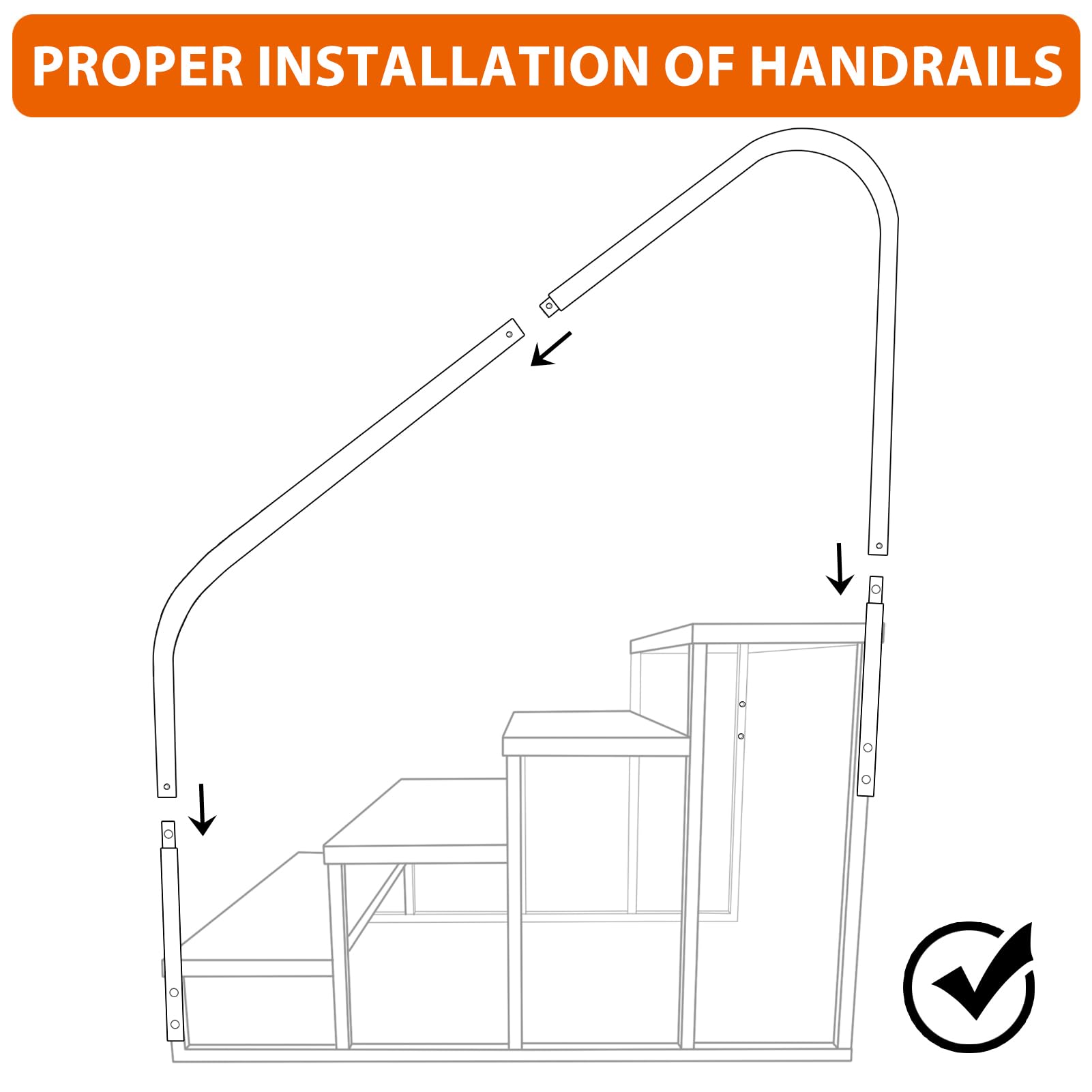 Heavy Duty 5-Step RV Ladder with Handrails - Sturdy Steel Camper Steps for Travel Trailers, Motorhomes & 5th Wheel RVs - Perfect for Outdoor Access, Poolside Use & Mobile Home Entry