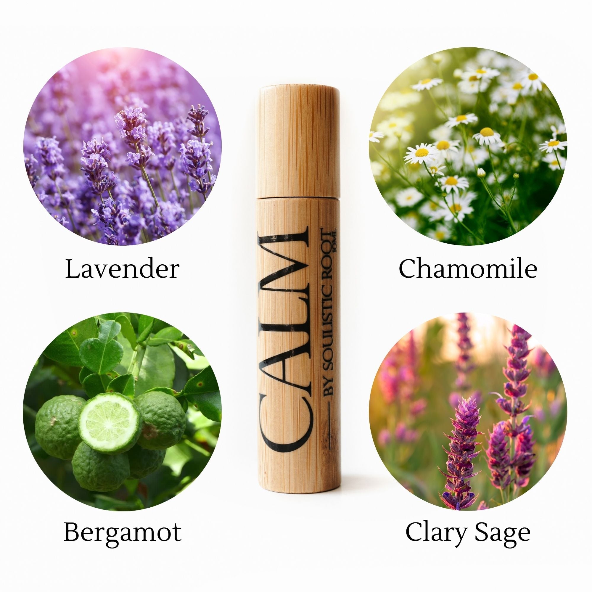 Calming Essential Oil Bamboo Roller for Stress Relief & Relaxation - Perfect for Aromatherapy, Massage & Self-Care at Home or Office
