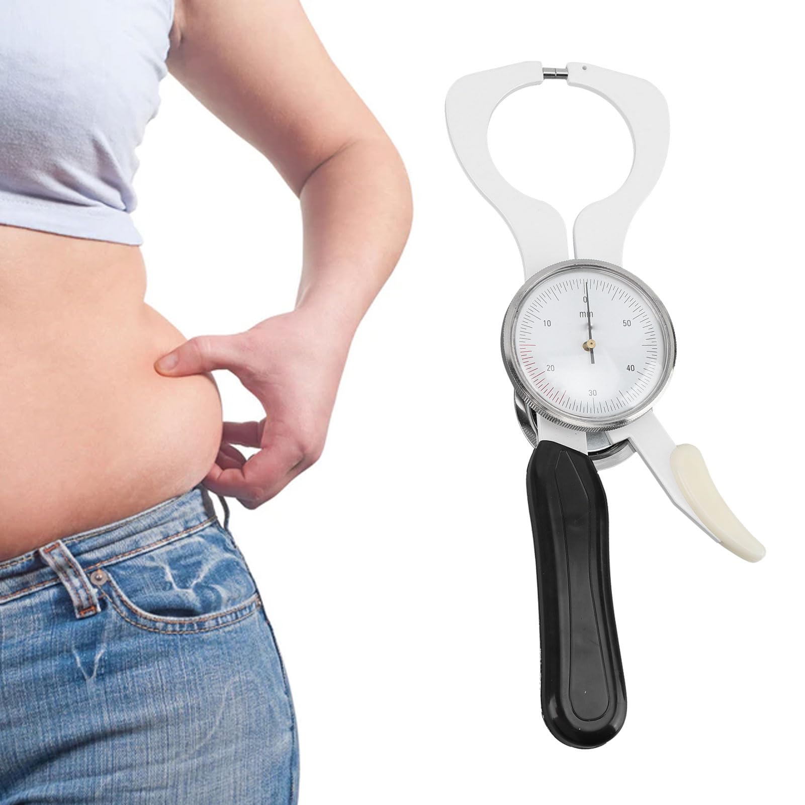 Professional Body Fat Caliper - Accurate Skinfold Measurement Tool for Fitness Tracking & Body Composition Analysis | Ideal for Personal Trainers, Athletes & Home Gym Use