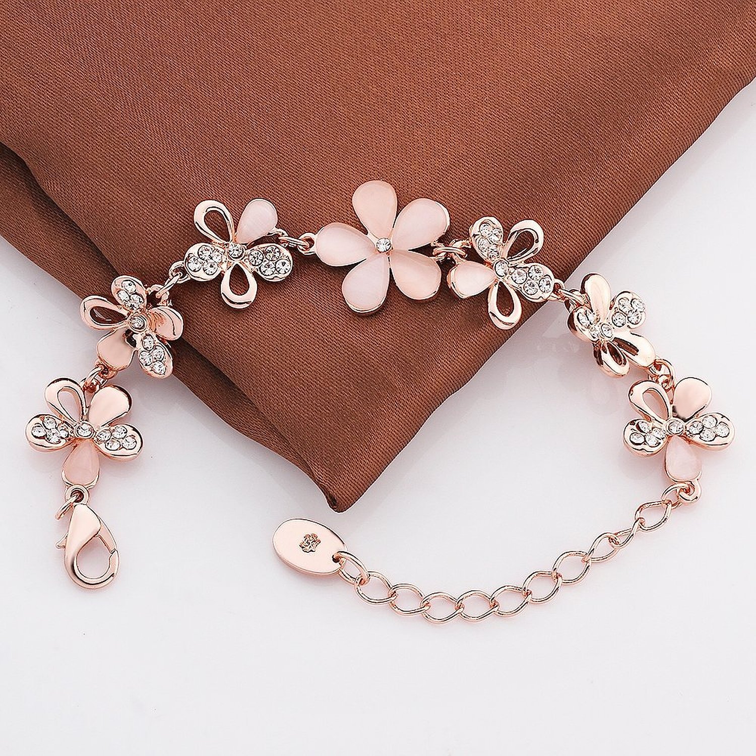 18K Rose Gold Plated Opal Stone Bracelet for Women - Elegant Yellow Chimes Bracelet for Women & Girls | Perfect Birthday, Anniversary & Valentine's Day Gift for Wife, Girlfriend | Boho Chic Jewelry for Everyday Wear & Special Occasions