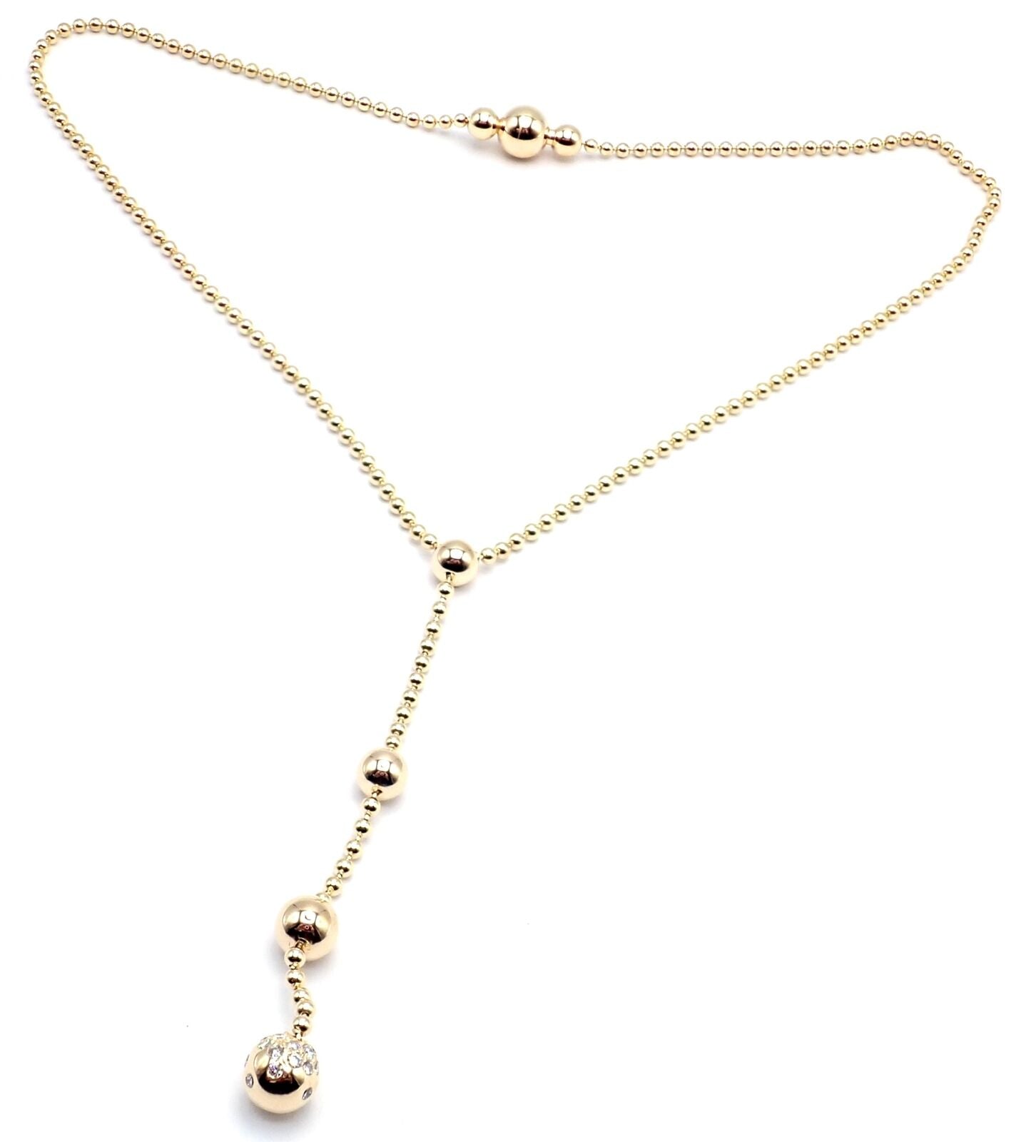 Authentic Cartier Draperie de Decollate 18k Yellow Gold Diamond Necklace for Women - Luxury Fine Jewelry Gift for Anniversary, Wedding & Special Occasions