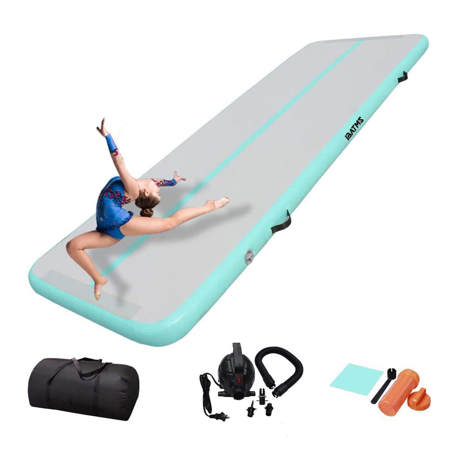IBATMS DAIRTRACK 10ft-20ft Inflatable Air Tumbling Mat for Gymnastics, Cheerleading & Home Training | Portable Foldable Exercise Mat for Indoor/Outdoor Use | Perfect for Backyard, Gym & Sports Practice