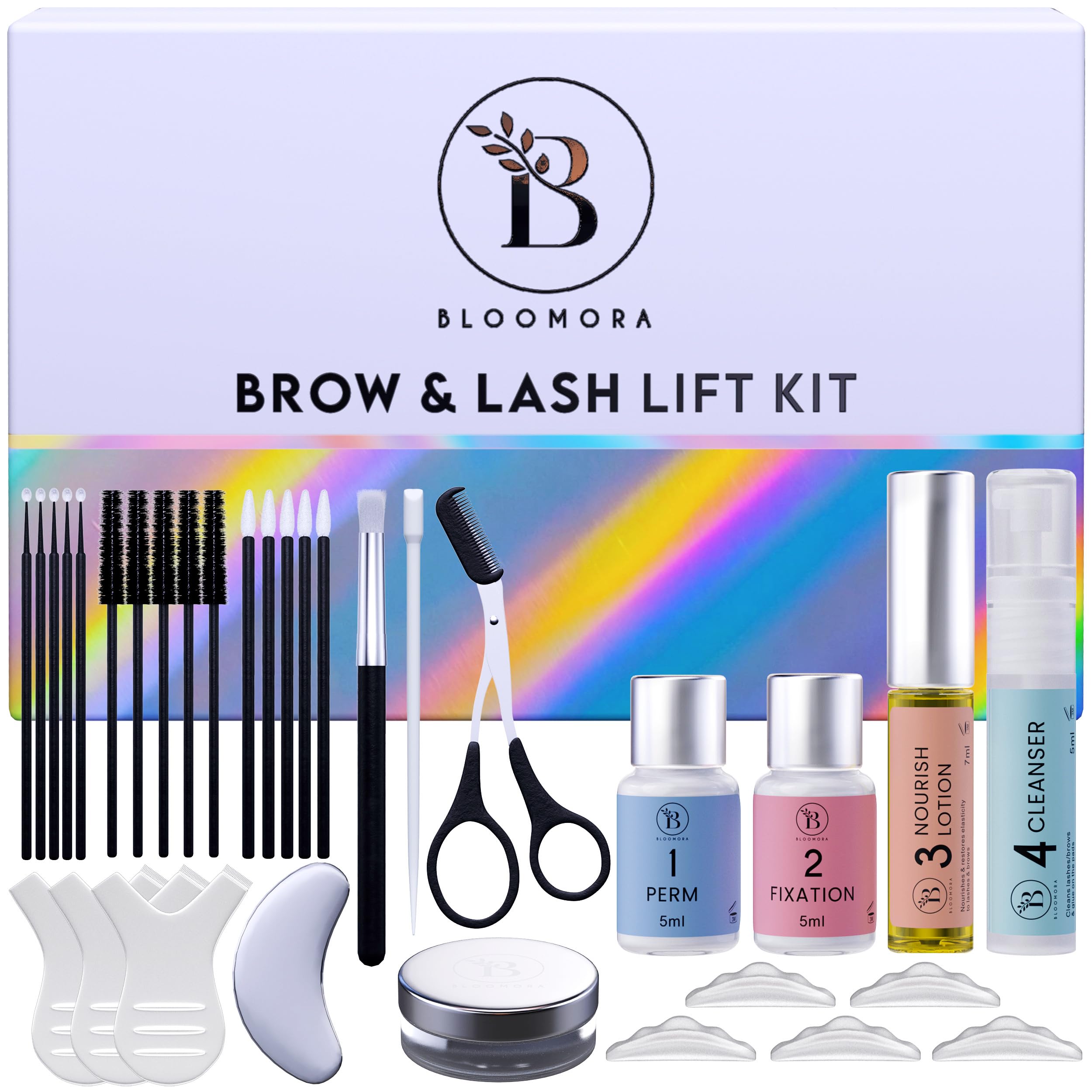 Professional 2-in-1 Lash Lift & Eyebrow Lamination Kit - At Home DIY Eyelash Perm & Brow Styling Solution for Beginners & Experts - Long Lasting 6-8 Weeks with 15 Applications - Perfect for Salon-Quality Lashes & Defined Brows at Home
