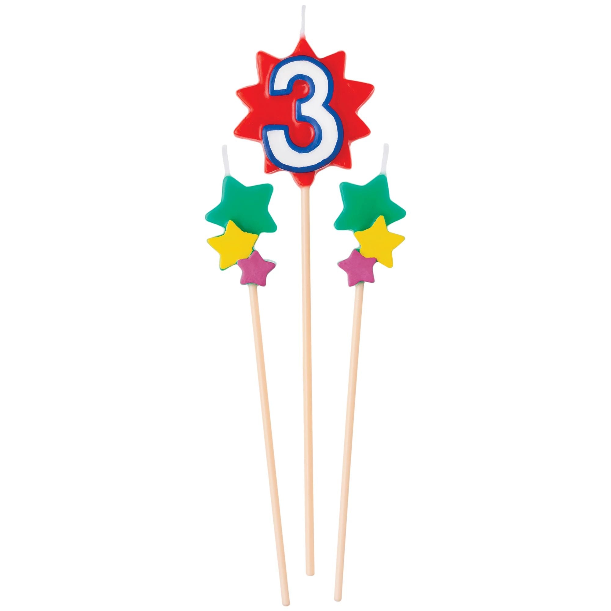 Number 3 Birthday Candle - Colorful Wax Candle for Kids Birthday Cake Decorations | Perfect for Toddler Birthday Parties, Cake Toppers, and Special Celebrations