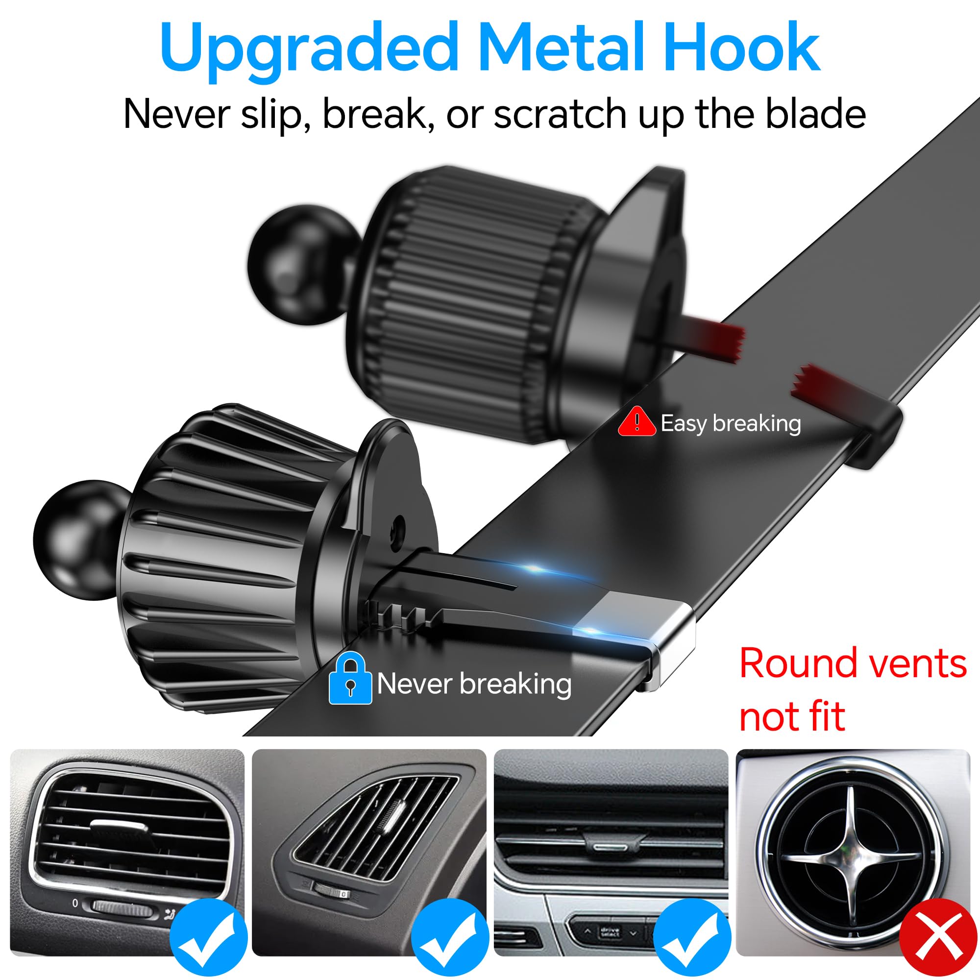 Magsafe Car Mount with 20 Magnets - 360° Magnetic Phone Holder for iPhone 16/15/14/13/12 - Secure Dash Mount for Men & Women