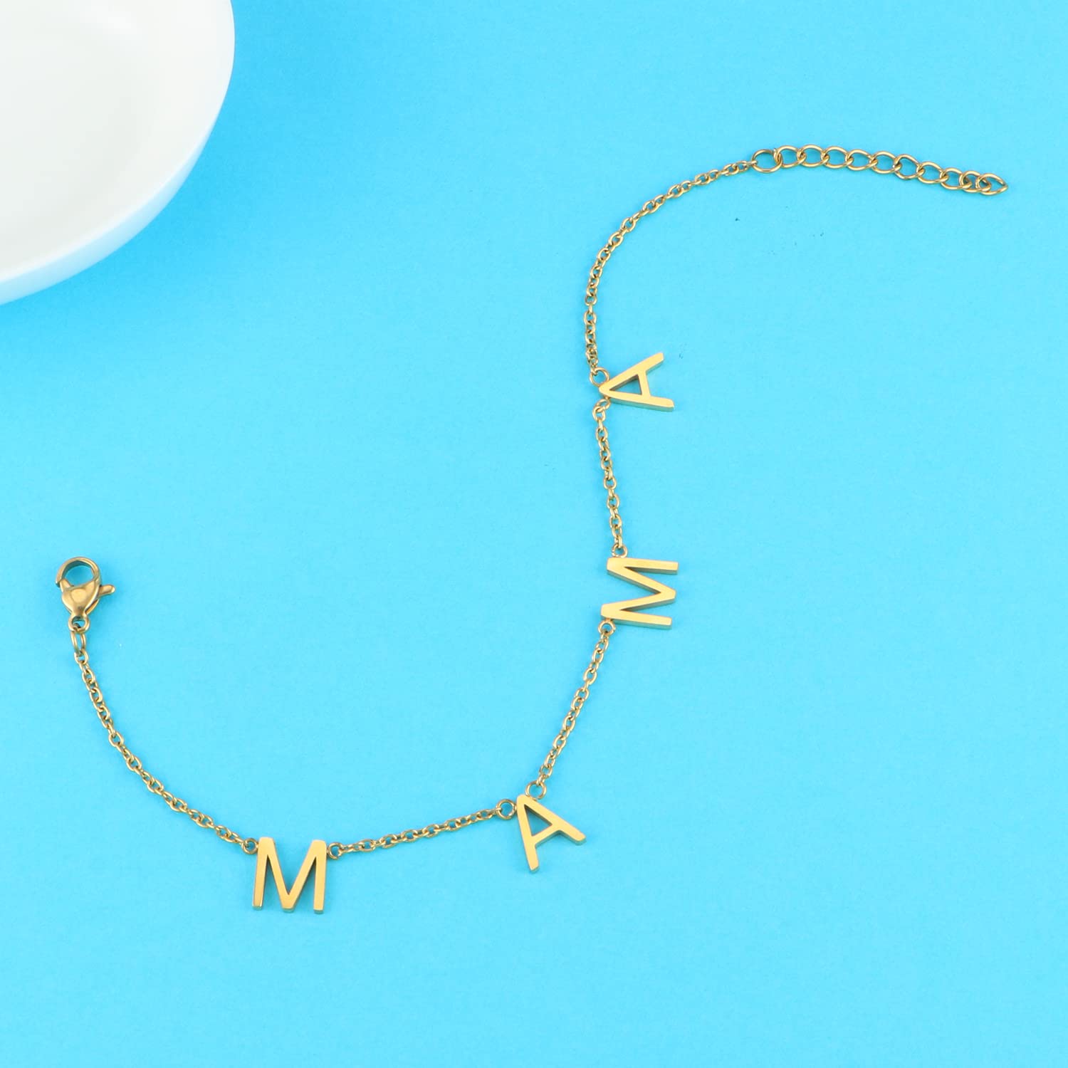 POSHFEEL Mama Charm Bracelet - Stainless Steel Letter Bracelet for Mom | Mother's Day Gift, Birthday Present for Women | Perfect for Everyday Wear, Special Occasions & Heartfelt Gestures
