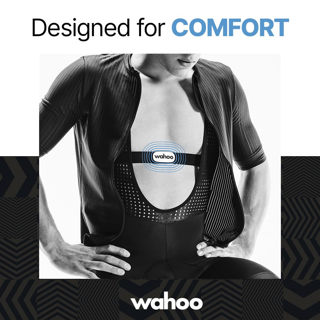 Wahoo Fitness TRACKR Heart Rate Monitor - Accurate Bluetooth Chest Strap for Running, Cycling & Workouts - Compatible with Wahoo, Strava & Apple Watch