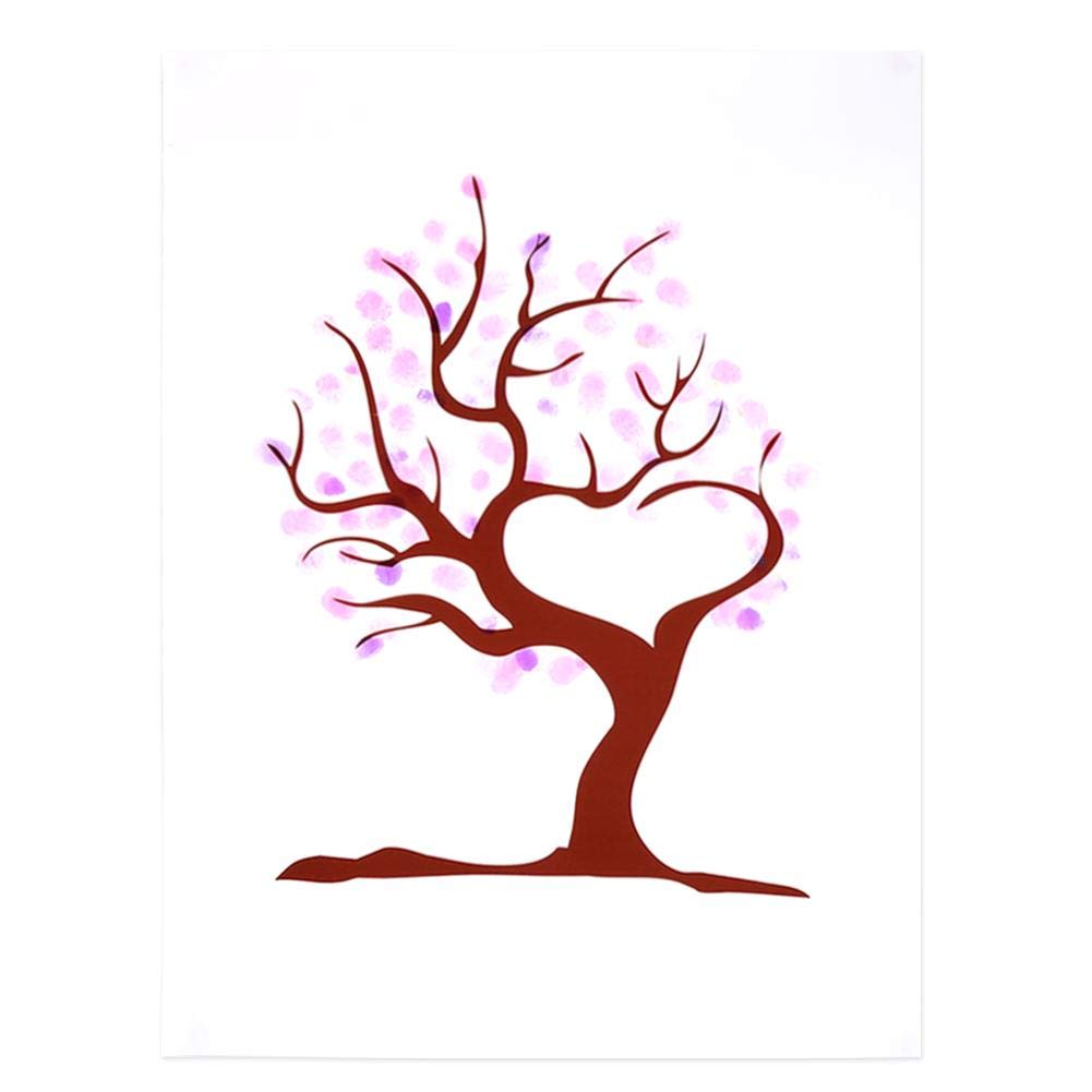 GLOGLOW Waterproof DIY Fingerprint Tree Canvas - Creative Guest Signature Sign-in Book for Weddings, Birthdays & Parties (HK020) | Unique Keepsake for Special Events & Home Decor