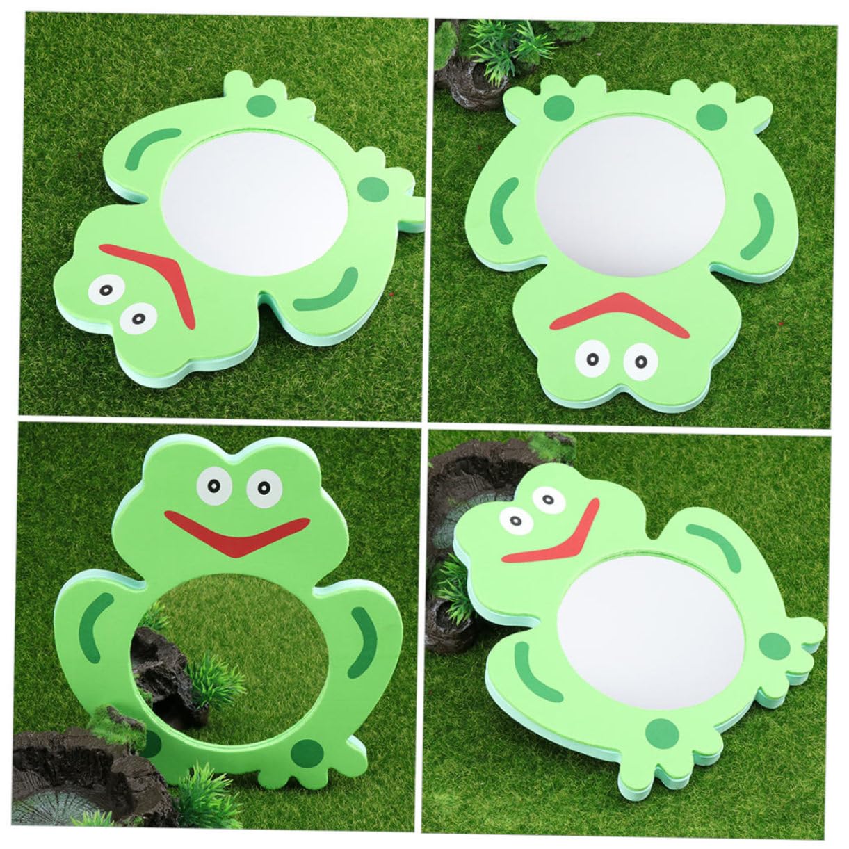 2 Pack Frog Bath Mirror Toys - Fun Travel Bathtub Toys for Kids, Portable Bath Time Fun with Eva Green Design | Perfect for Baby Showers, Toddler Bath Time & Travel Accessories