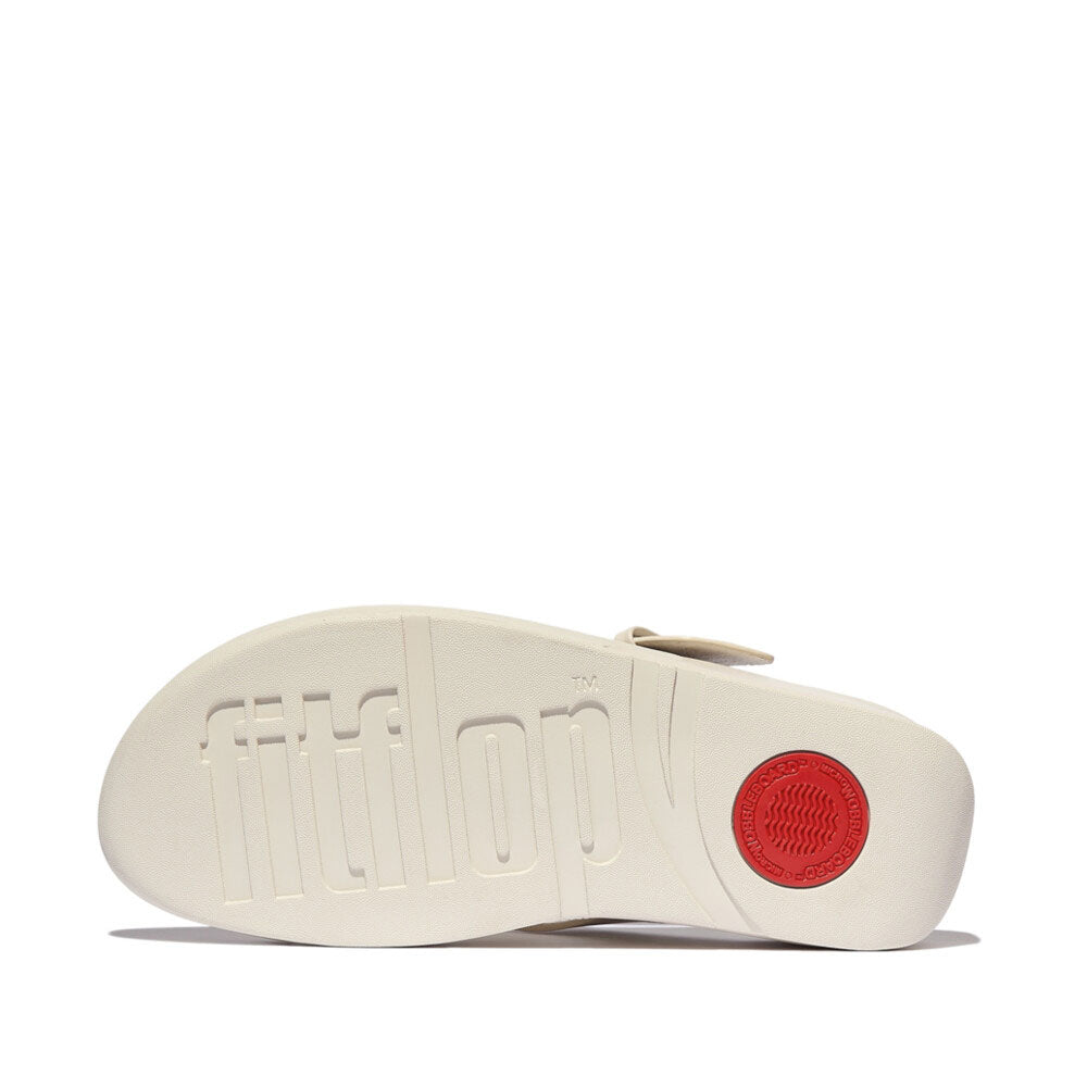 FitFlop Lulu Resin Buckle Leather Sandals for Women - Comfortable Walking Shoes in Paris Beige | Perfect for Summer, Beach, Travel & Casual Outfits