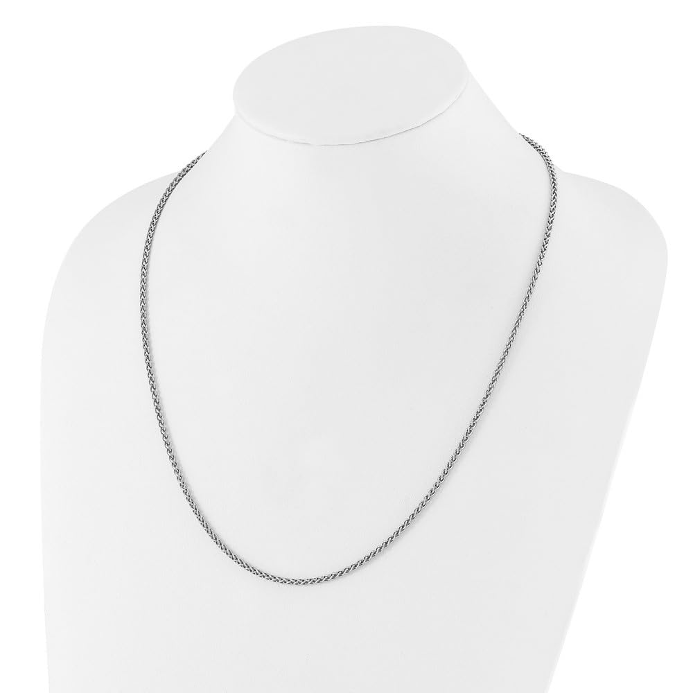 Sterling Silver Adjustable 2.5mm Wheat Chain Necklace for Women | Diamond2Deal | Elegant Layering Piece for Everyday Wear & Special Occasions