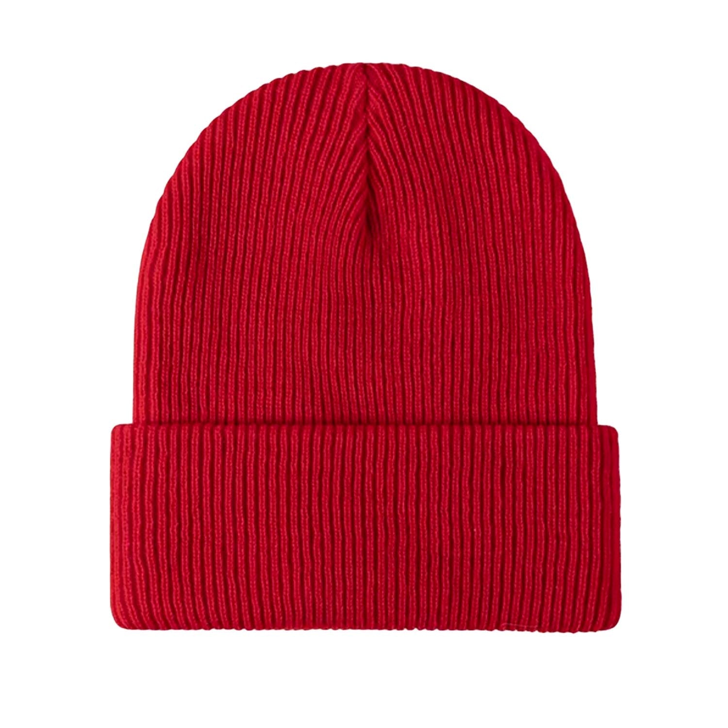 FLOOF Unisex Knit Beanie Hat - Soft Winter Warm Red Hat for Men & Women | Perfect for Skiing, Snowboarding & Cold Weather Activities