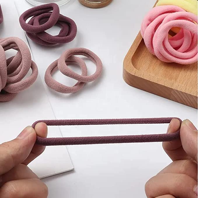 DIVERSA Elastic Dark Color Hair Ties - Soft Stretchy Ponytail Holders for Thick Hair, Women & Girls (30 Pack) - Perfect for Workouts, Office & Everyday Hairstyles