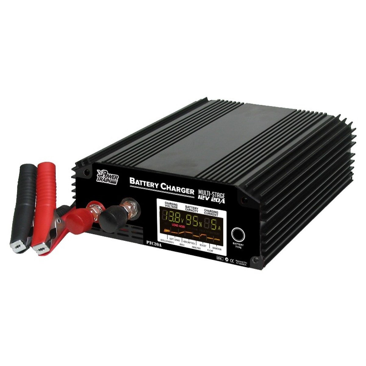 6V 12V 24V 20Amp 7-Stage Smart Battery Charger for Car, Boat, RV & Motorcycle - Fast Charging & Maintenance Mode (Great for Home, Garage & Outdoor Use)