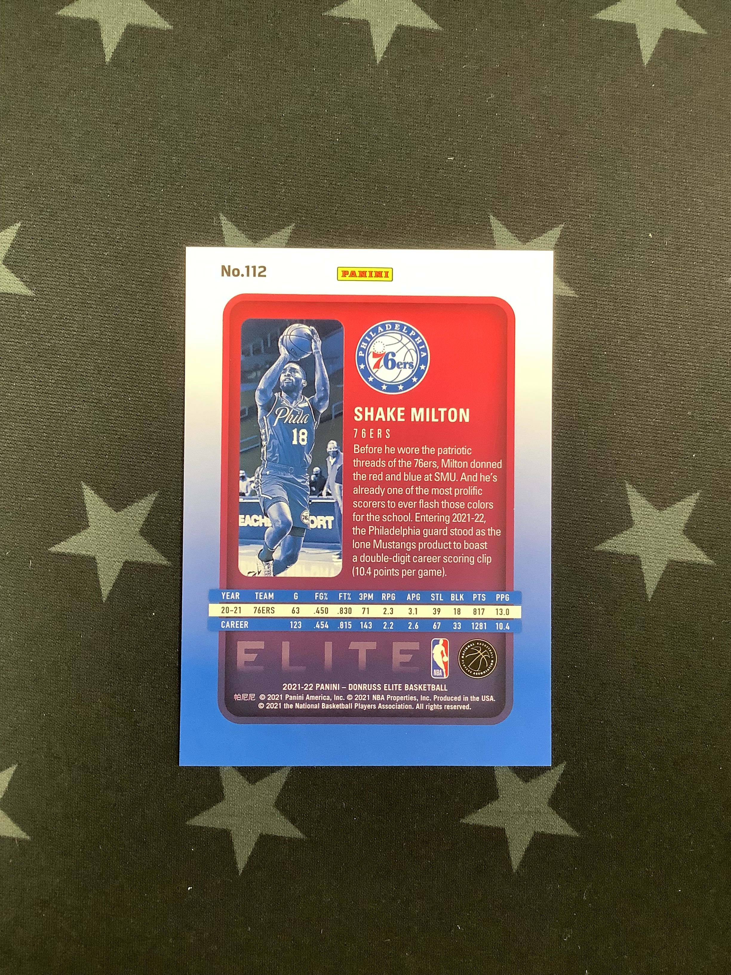 2021-22 Panini Donruss Elite Basketball Gold Parallel Shake Milton #112 /10 - Rare NBA Trading Card for Collectors & Fans