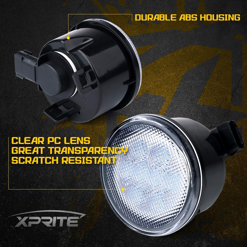 Xprite Amber LED Turn Signal Lights - Clear Lens, Plug & Play Installation with Parking Light Function - Compatible with 2007-2018 Jeep Wrangler JK & Unlimited - Upgrade Your Off-Road Adventure & Daily Driving Safety