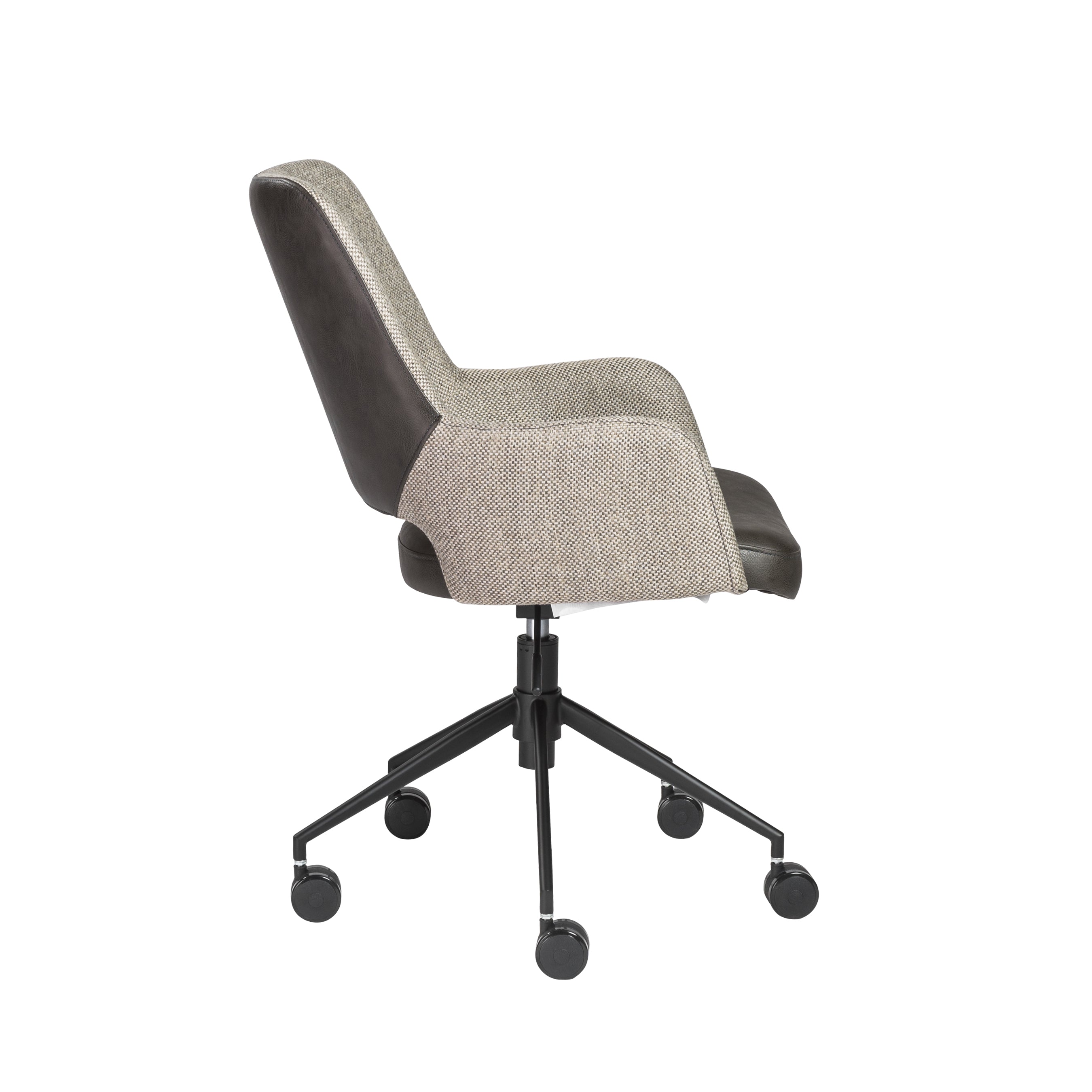 Euro Style Desi Tilt Office Chair - Ergonomic Fabric & Leatherette Swivel Chair with Black Base - Perfect for Home Office, Gaming & Workspace Comfort