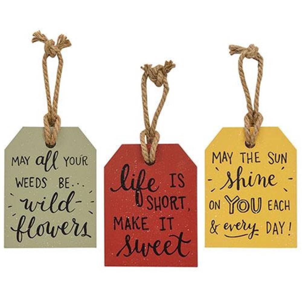 Life Is Short Wooden Tag - 3 Assorted Styles - Perfect for Home Decor, Gifts & Inspirational Wall Art
