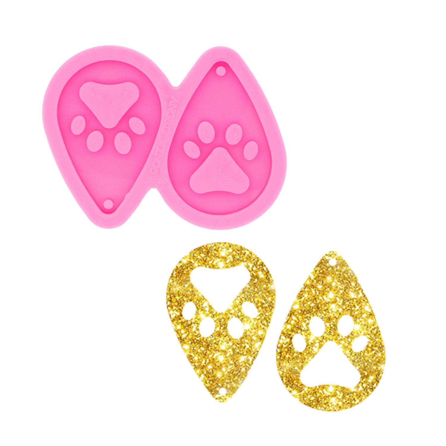 Angel Wings & Bear Paw Silicone Resin Molds for DIY Jewelry Making - Water Droplet Shape Earring Molds, Hollow Epoxy Resin Casting Molds for Women's Earrings, Pendants & Craft Projects - Perfect for Handmade Gifts, Party Favors & DIY Jewelry Business