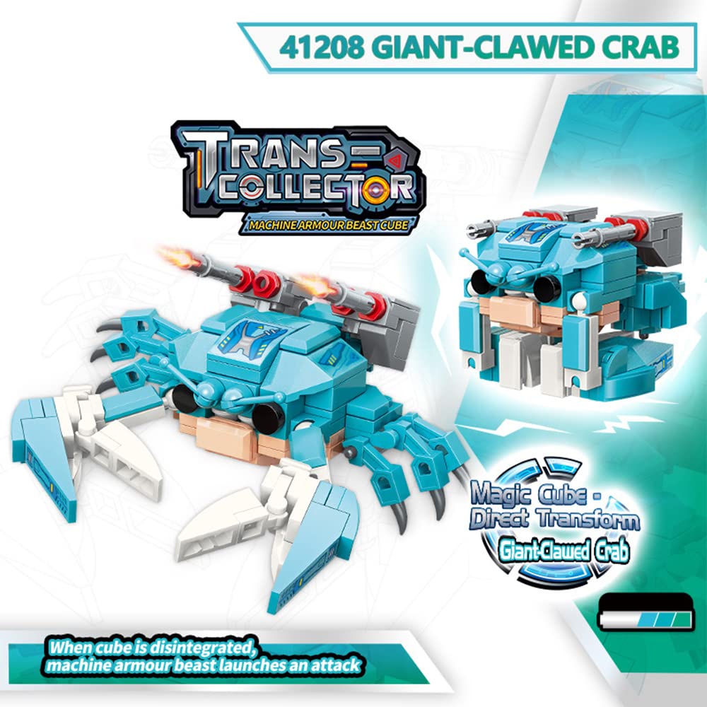 QMAN STEM Building Blocks Toy for Kids Age 6+ | 140-Piece Magic Cube Bricks Transformable Animal Toys | Educational Learning Creative Construction Kit | Perfect Gift for Boys & Girls (Crab Model) | Great for Classroom STEM Activities, Birthday Gifts & Creative Playtime