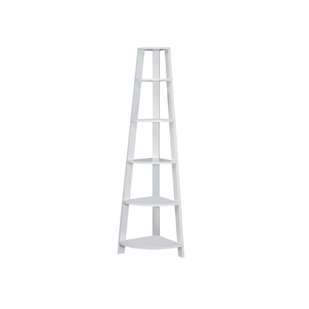 Modern White Wood Corner Accent Shelf Set of 2 - Space-Saving Home Decor for Living Room, Bedroom & Office Storage | Home Square