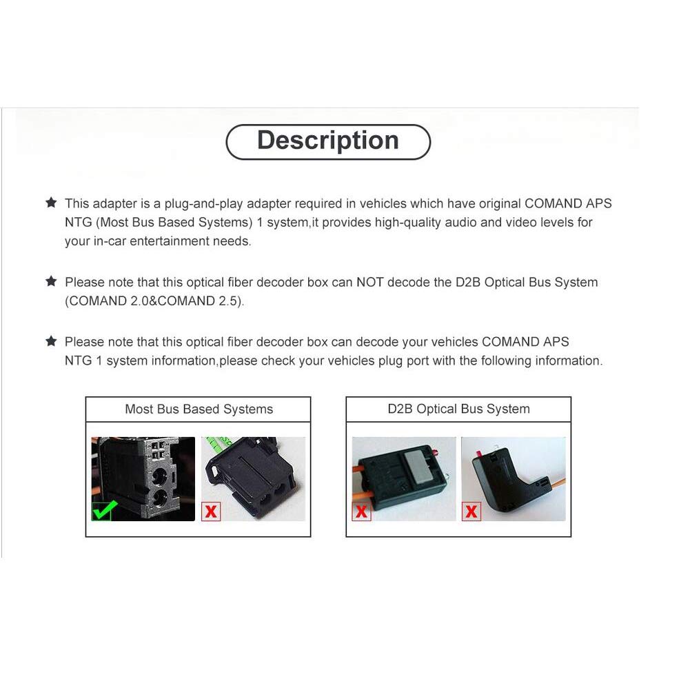 Original Title: Optical Fiber Decoder Box for Mercedes-Benz ML/GL/R Series (L-007) etc   Optimized Title: Mercedes-Benz ML GL R Series Fiber Optic Decoder Box (L-007) - Compatible with Audio & Video Systems - Perfect for Car Entertainment Upgrades & DIY Installations