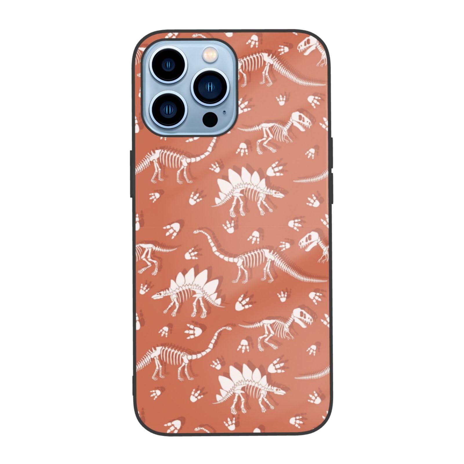 Dinosaur Phone Case for iPhone 13 Pro Max & iPhone 13 Pro - Cute Shockproof Protective Cover for Women, Men & Boys (Orange) - Perfect for School, Work & Outdoor Activities