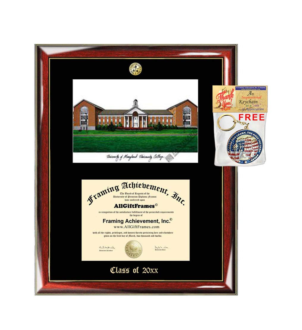 University of Maryland UMUC Diploma Frame - Custom College Degree Display Plaque with Embossed Logo & Lithograph - Perfect Graduation Gift for Students, Office Decor & Award Ceremonies