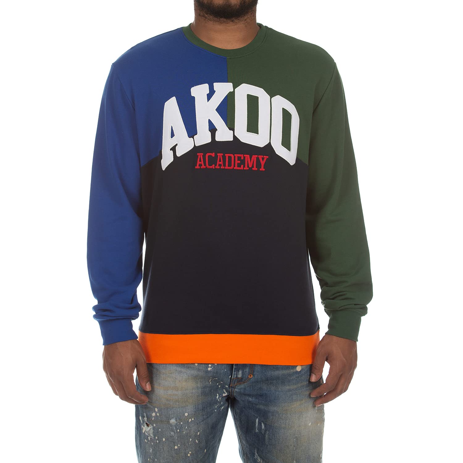 Akoo Men's Cotton Long Sleeve Crewneck Sweatshirt - Comfortable Casual Pullover for Everyday Wear, Gym, and Outdoor Activities