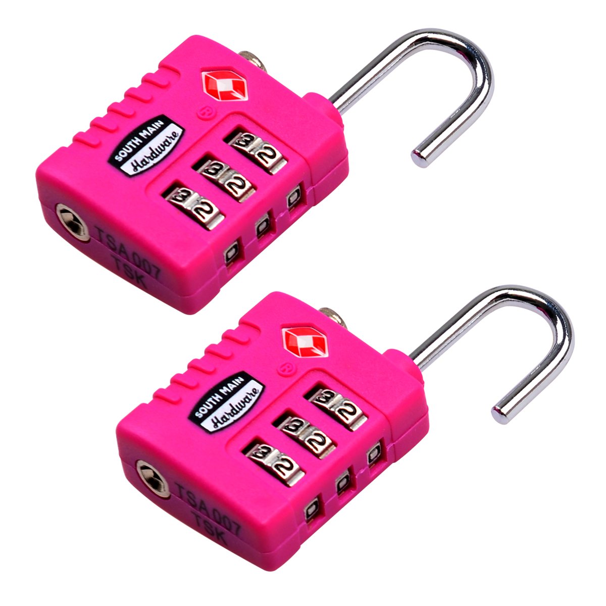TSA-Accepted Resettable Luggage Locks (2-Pack) - Secure Purple Travel Locks for Suitcases, Backpacks & Carry-Ons - Ideal for Airports, Hotels & Dorm Rooms