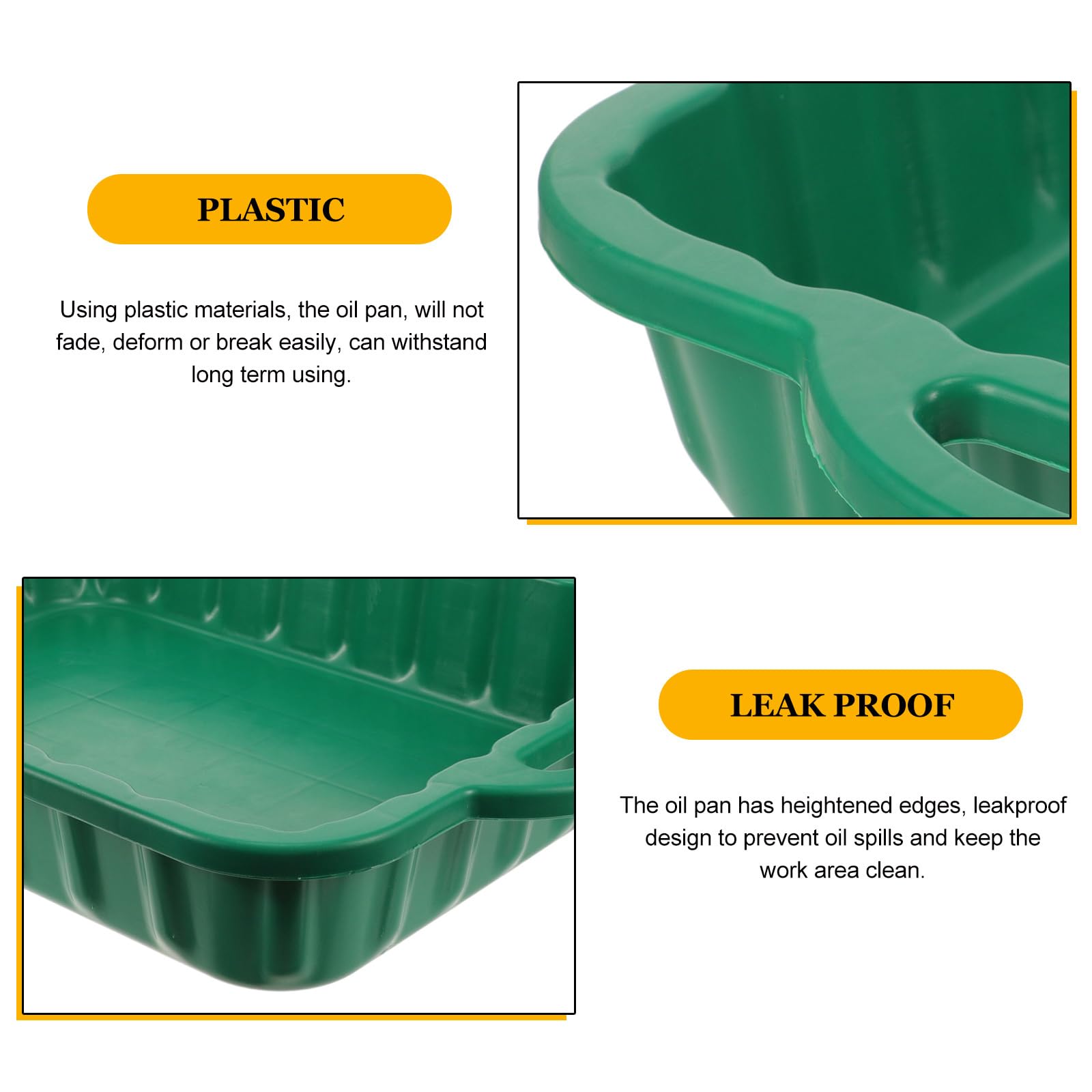 GLEAVI 5 Gallon Plastic Oil Drain Pan - Large Oil Change Tray for Vehicle Maintenance, Waste Oil Collector & Storage Pan - Perfect for DIY Car Oil Changes, Garage Use, and Auto Repair Shops