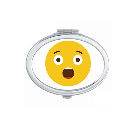 DIYthinker Shock Amazing Yellow Cute Portable Folding Double-Sided Makeup Mirror for Online Chat & Glasses - Perfect for Travel, Home Vanity, and Office Desk