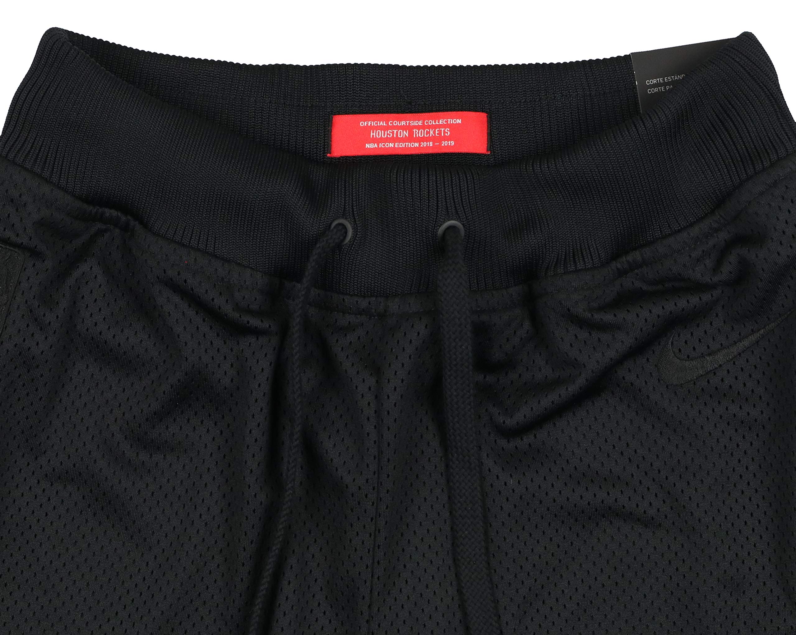 Nike Men's Houston Rockets Courtside Icon Basketball Shorts - X-Large, Triple Black | Comfortable NBA Athletic Wear for Gym, Training & Casual Street Style