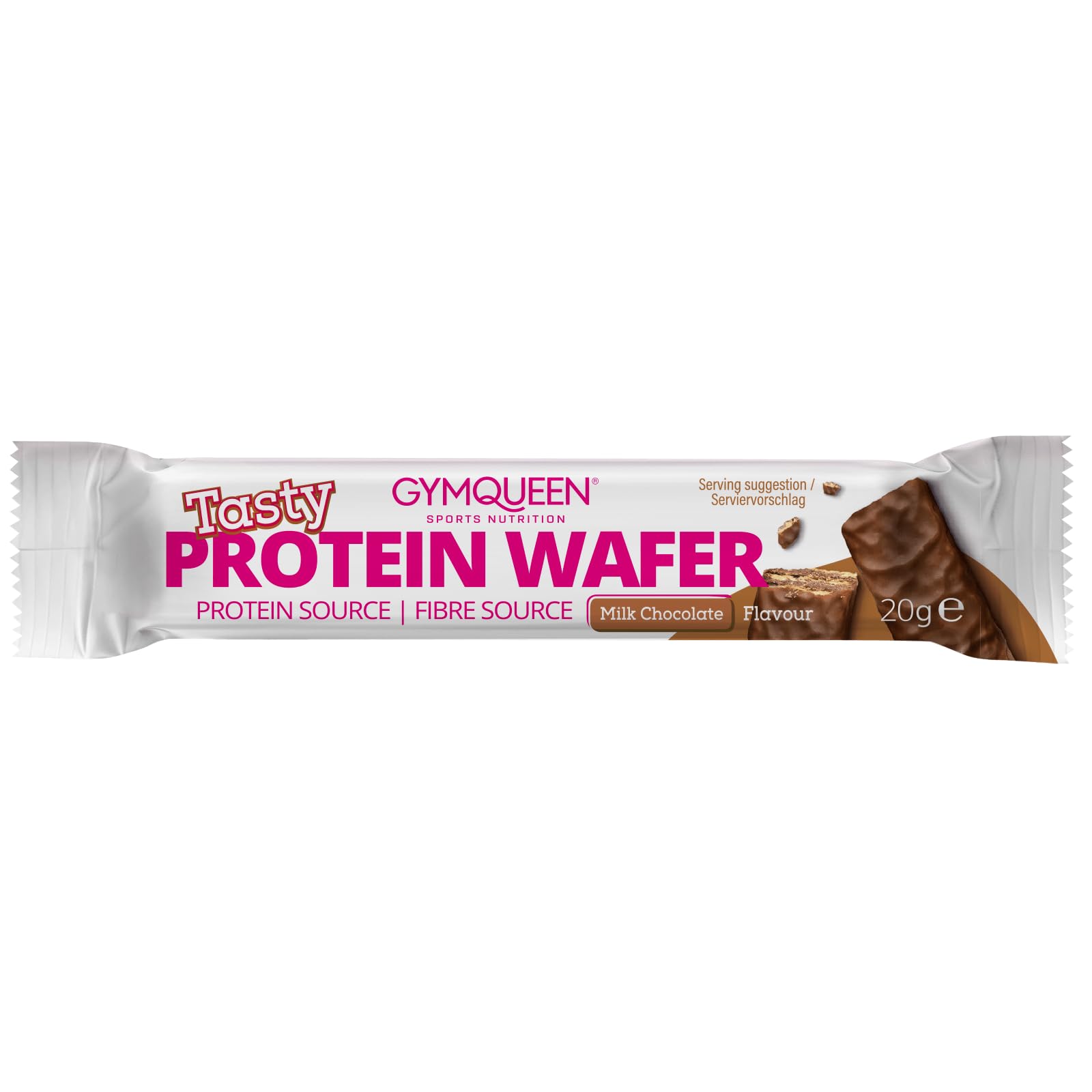 GymQueen Protein Wafer Snack Box 24 x 20g - Crispy Protein Waffles with Smooth Belgian Milk Chocolate - Less Than 100 Calories Per Bar - High Protein & Fiber - Low Sugar - Perfect for Gym, Workouts & Healthy On-the-Go Snacking