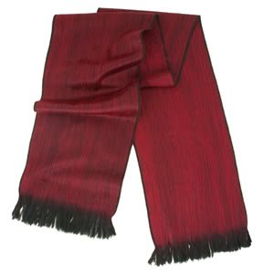 Premium Alpaca Fiber Reversible Scarf - Solid Dark Red with Black Trim, Extra Large Size | Handmade by South American Artisans | Perfect for Winter Fashion, Travel & Gift Giving