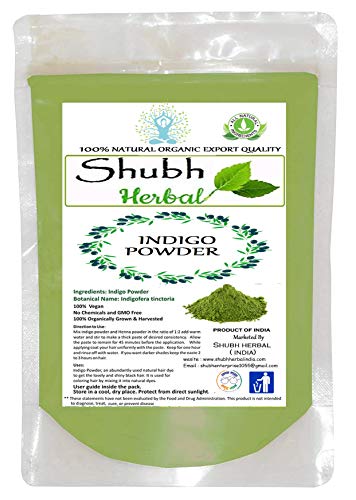 Elina Shubh Herbal Natural Indigo Powder - 100g | Pure Organic Hair Dye for Gray Coverage & Natural Coloring | Perfect for DIY Henna, Hair Treatment & Ayurvedic Beauty