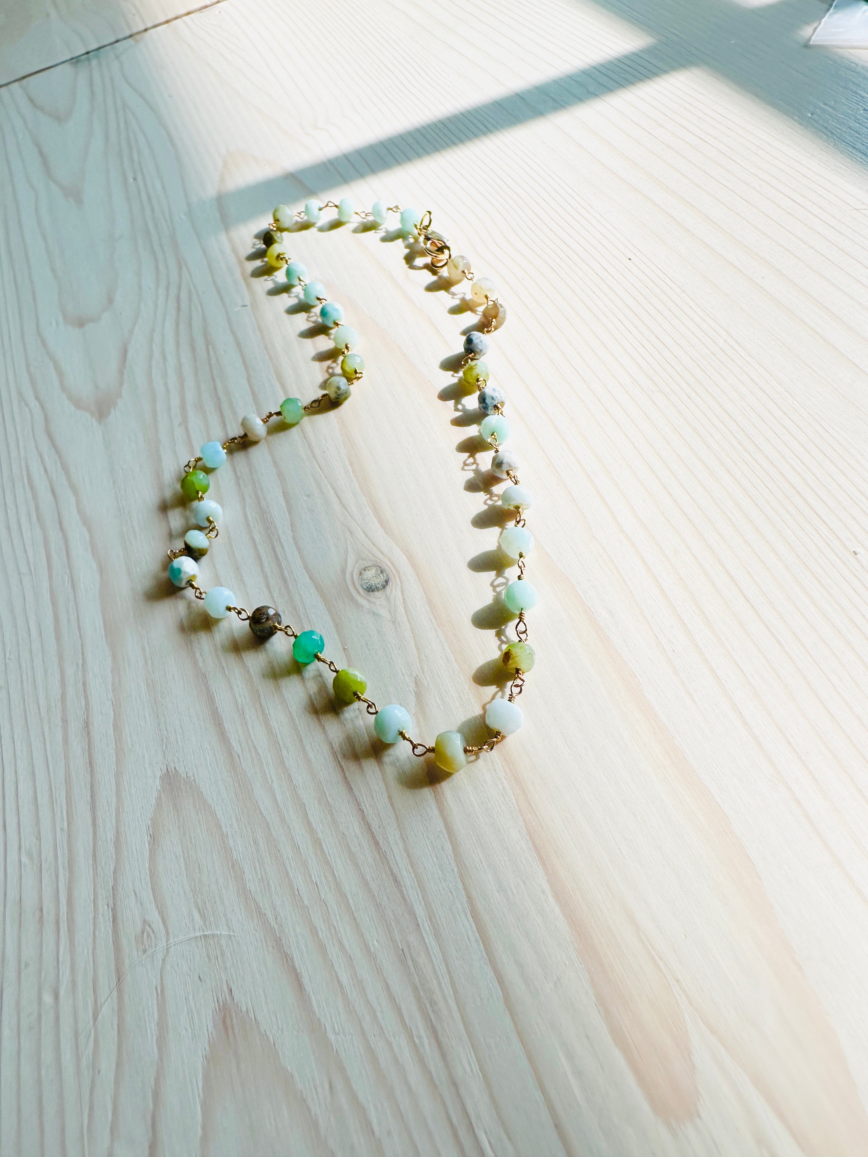 Peruvian Opal Choker Necklace – Genuine Natural Stone Jewelry for Women – Elegant Boho Style Gift for Her – Perfect for Weddings, Parties & Everyday Wear