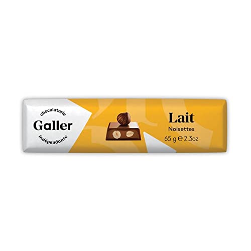 Premium Galler Set of 4 Whole Hazelnut Chocolate Sticks 65g - Belgian Luxury Chocolate Gifts for Holidays, Birthdays & Romantic Occasions
