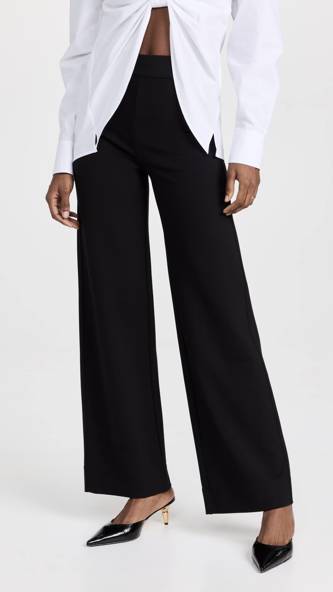Rag & Bone Women's Irina Ponte Wide Leg Pants - High Waisted Stretch Trousers for Work & Casual Wear | Comfortable Office Pants & Weekend Outfit