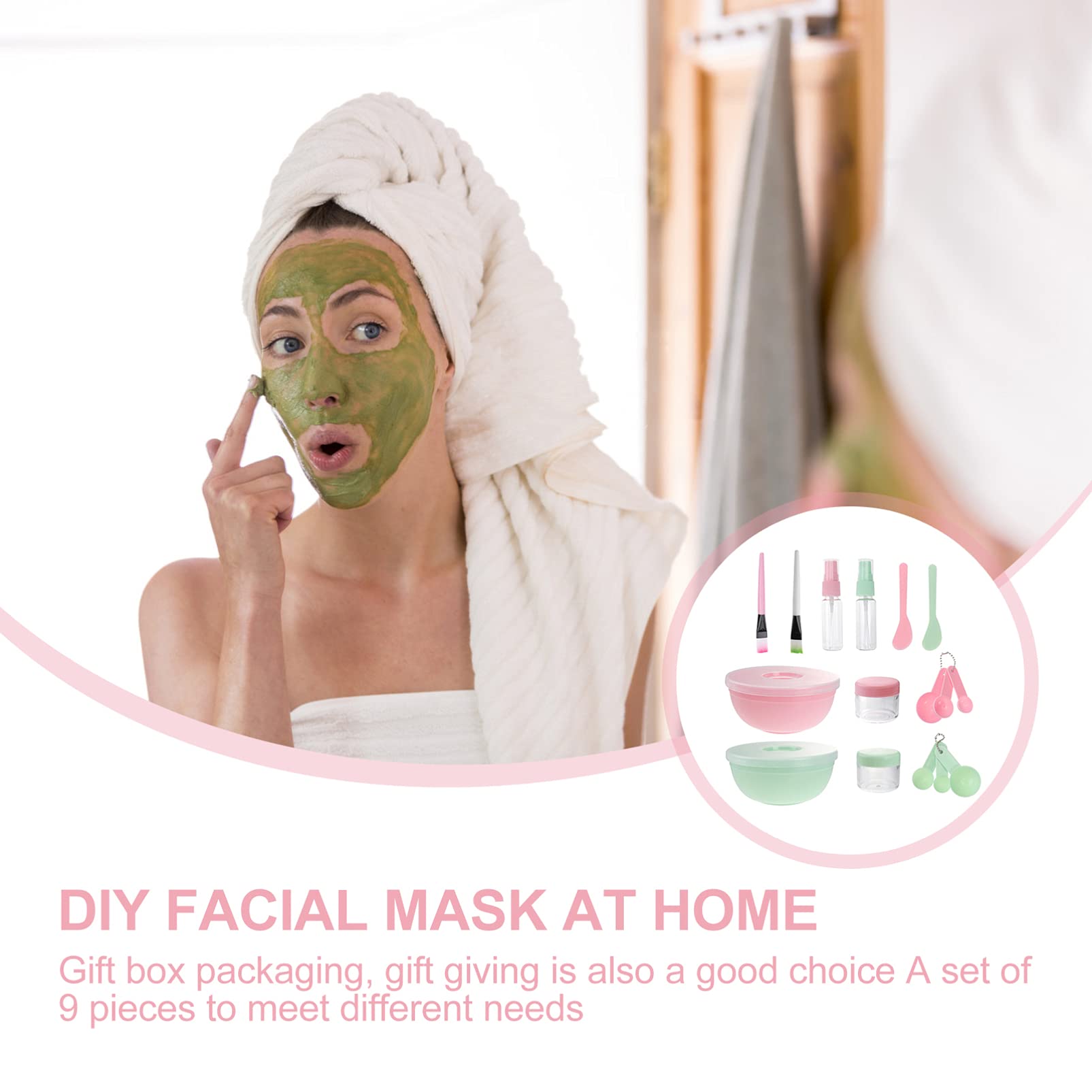 2 Sets DIY Facial Mask Bowl Kit with Stirring Rod, Brush & Anti-Drop Design - Professional Skincare Mixing Tools for Spa, Home Beauty & At-Home Facial Treatments