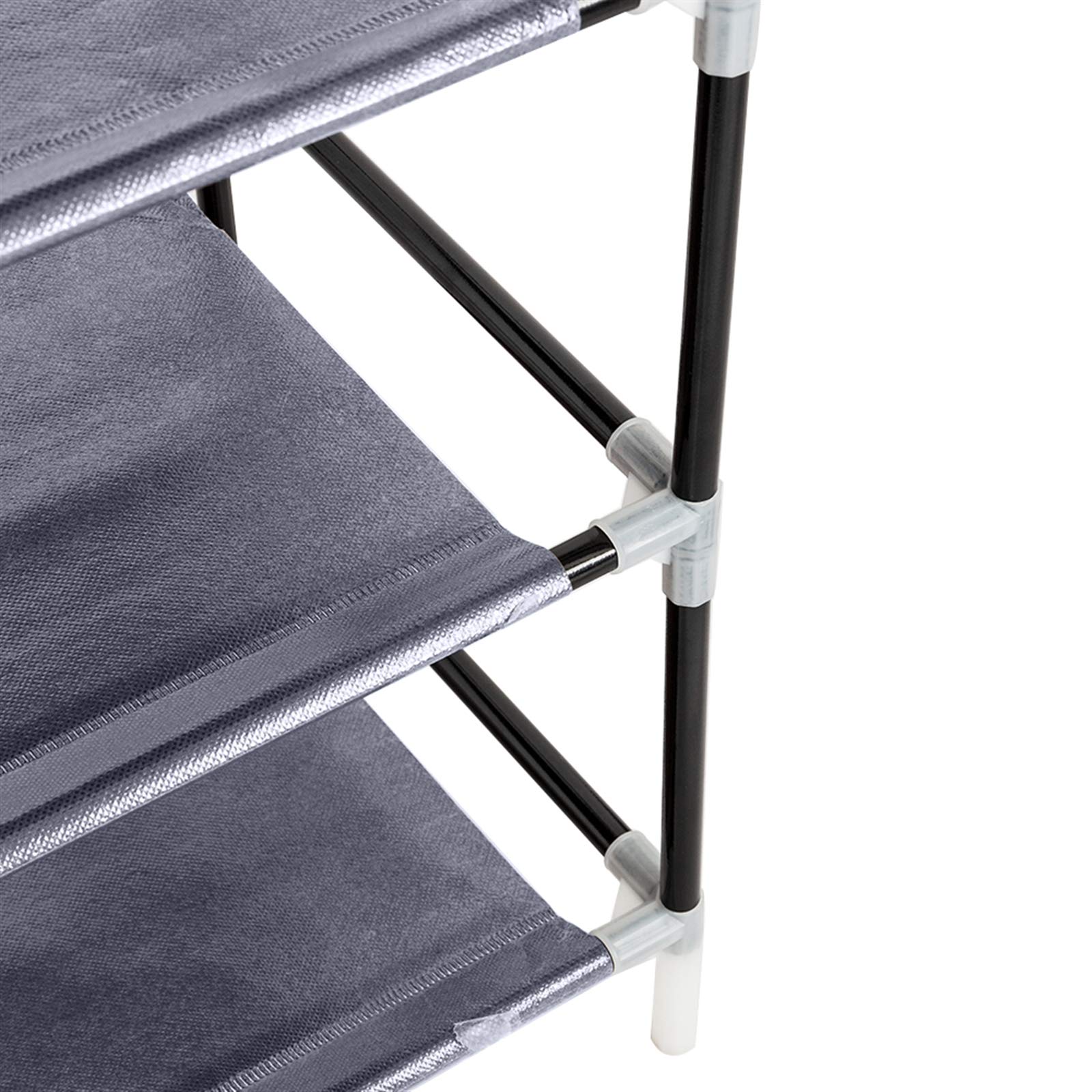10-Tier Shoe Rack with Dustproof Cover - Space Saving Shoe Storage Cabinet Organizer for Closet, Holds 45 Pairs of Shoes (Gray) - Perfect for Bedroom, Entryway & Dorm Organization