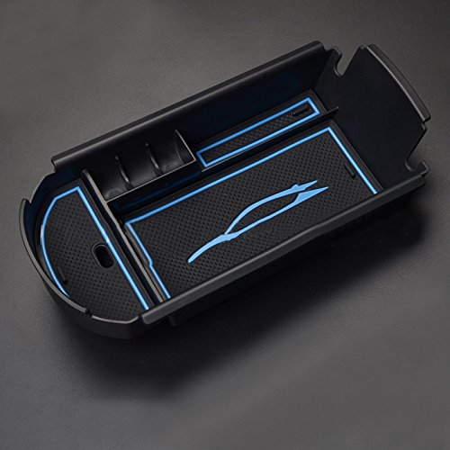 Premium Car Center Console Organizer for Toyota C-HR (2016-2021) | Armrest Storage Box with Blue Mat | Interior Accessories for Enhanced Organization | Perfect for Road Trips & Daily Commutes