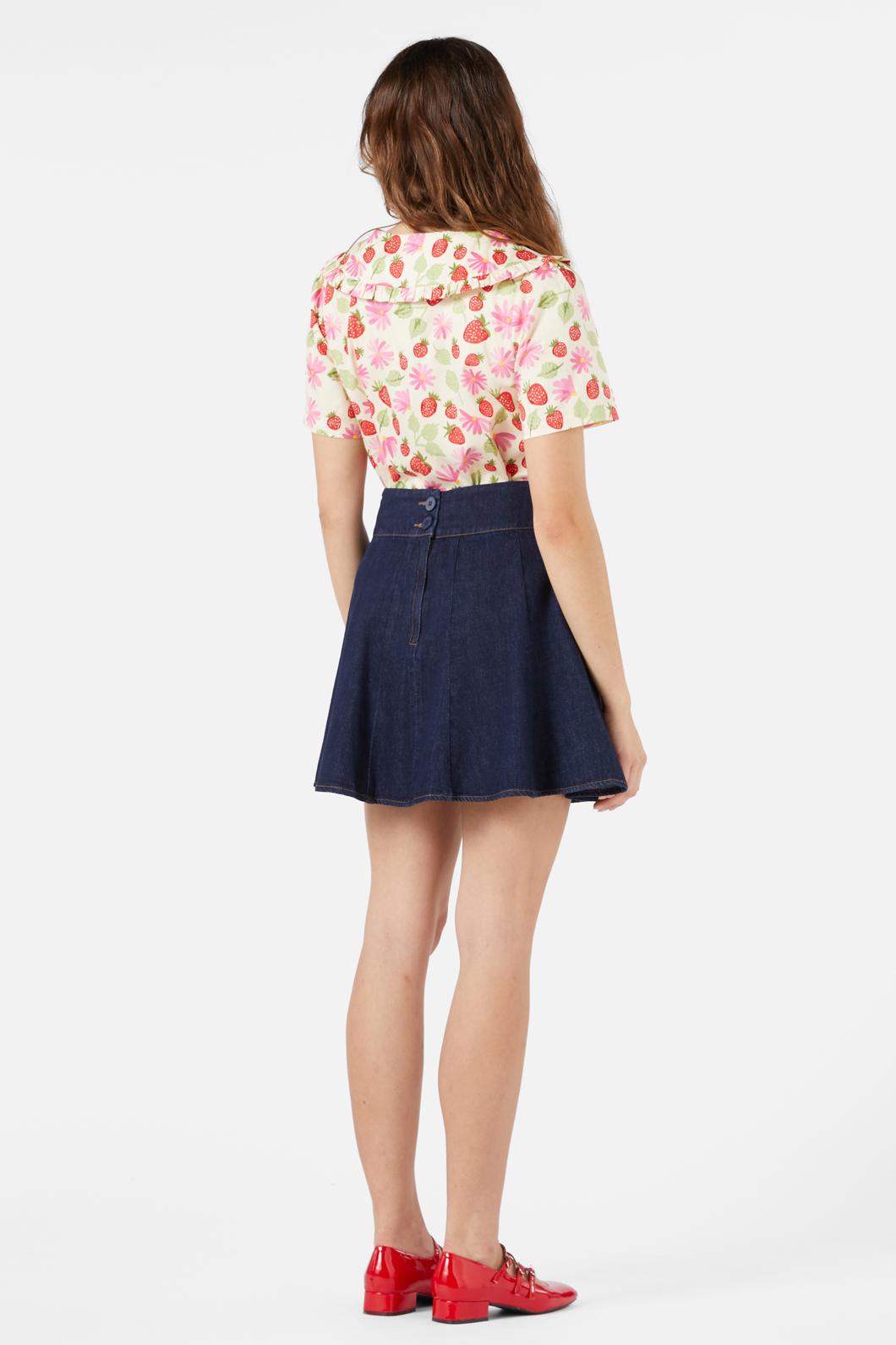 La Fraise Blouse Women's Elegant Floral Print Top - Perfect for Office Wear, Date Night & Spring Outfits