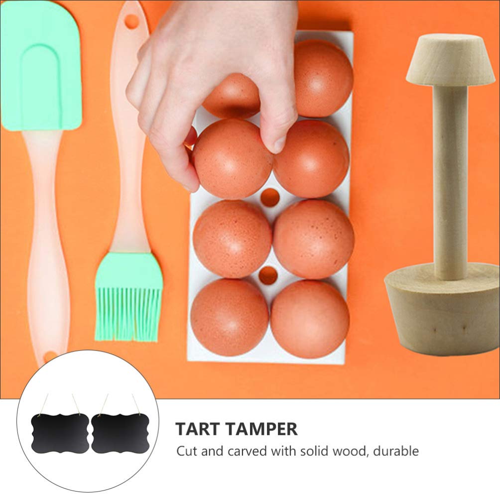 HEALLILY Double-Sided Tart Tamper Mold - Portable Egg Tart Pastry Pusher & Vegetable Pounder - Kitchen Gadget for Baking, Cooking, Home & Restaurant Use - Perfect for Making Tarts, Pastries, and Crushing Vegetables