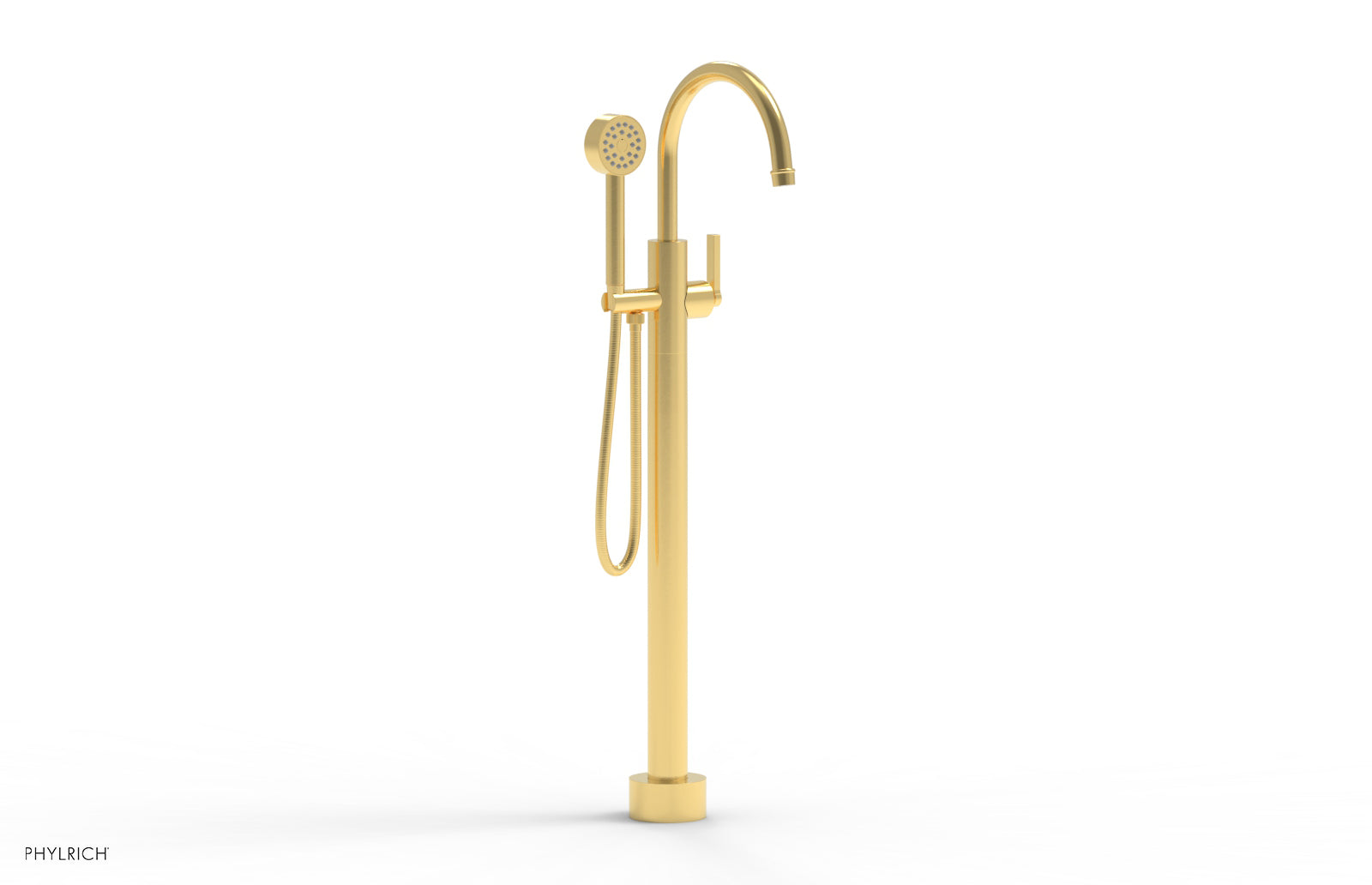 HEX MODERN Tall Floor Mount Tub Filler with Lever Handle & Hand Shower - Model 501 47 01 - Perfect for Luxury Bathroom Renovations & Spa-Like Showers