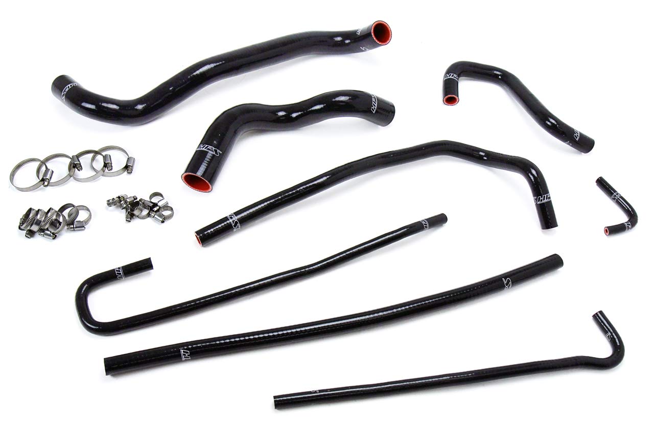 HPS 57-1316-BLK Black Silicone Radiator Coolant Heater Hose Kit - High Performance Cooling System Upgrade for Cars, Trucks & SUVs - Perfect for Daily Driving, Off-Road & Racing Applications
