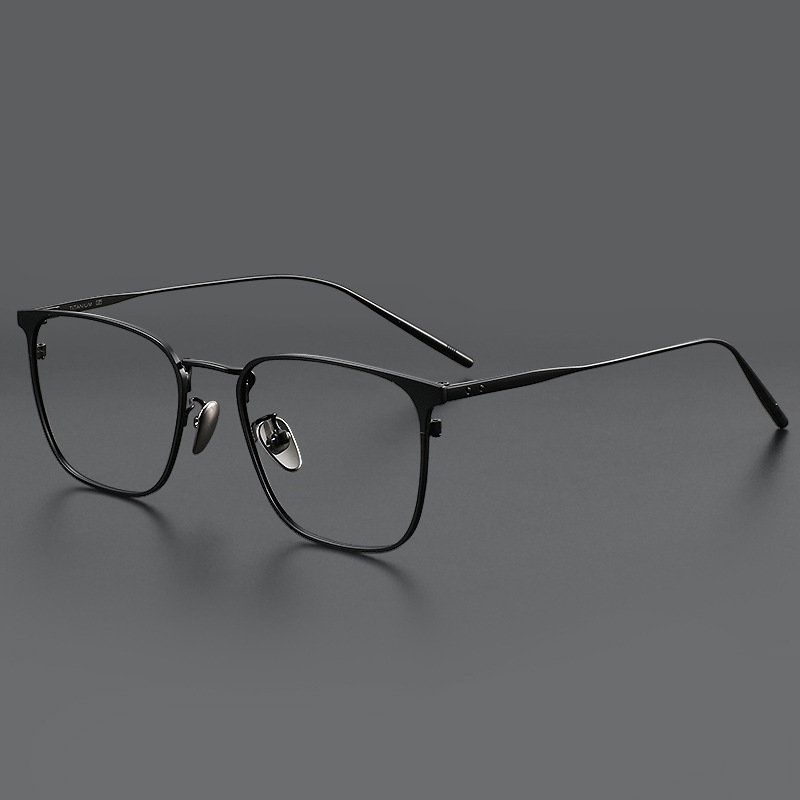Men's Ultra Light Steel Titanium Anti-Blue Light Flat Mirror Glasses - Business Casual Eyewear for Office & Screen Use