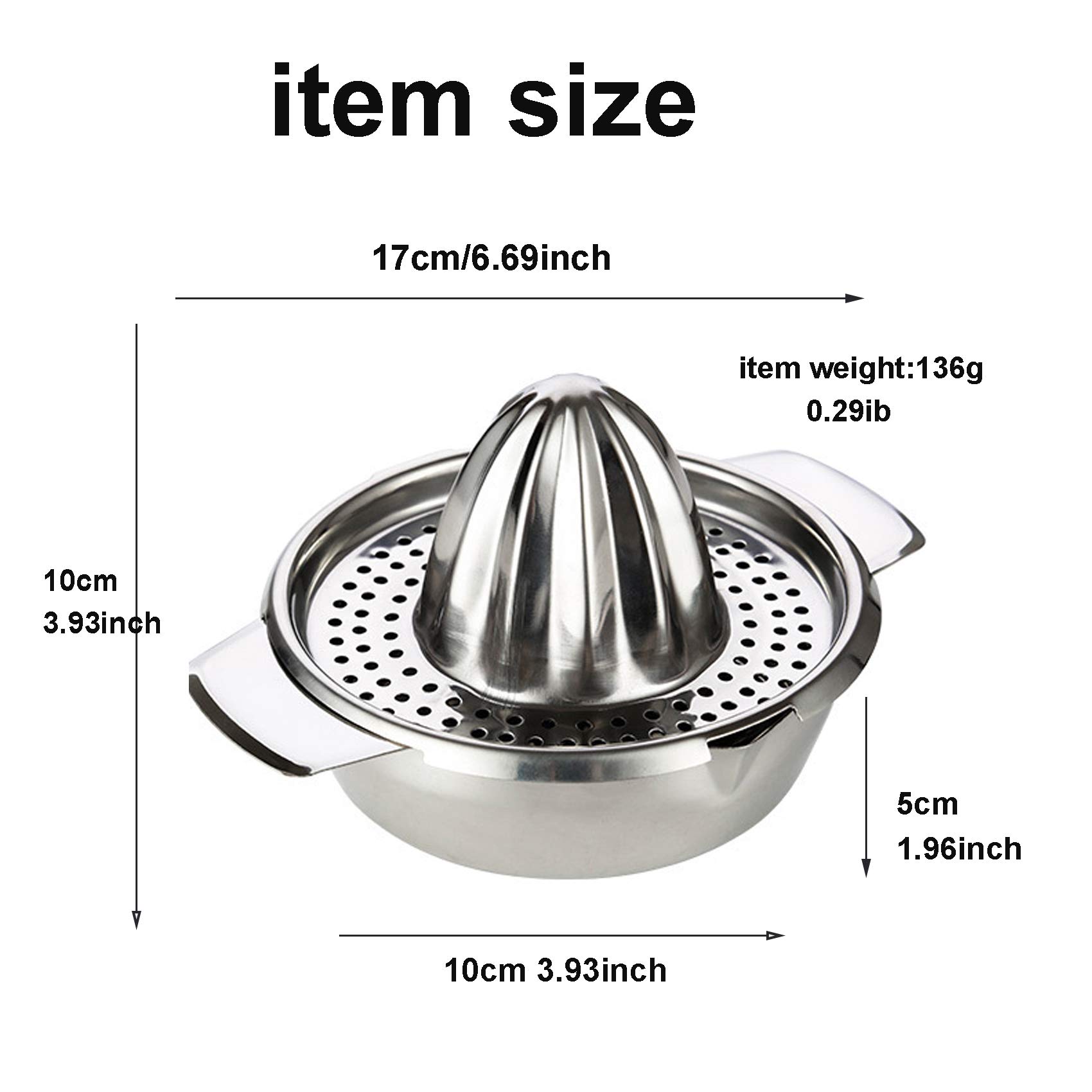 Premium Stainless Steel Lemon Squeezer - Heavy Duty Citrus Juicer for Lemons, Oranges & Limes - Ergonomic Hand Press with Drip-Free Spout & Storage Bowl - Perfect for Cocktails, Baking & Healthy Juicing at Home