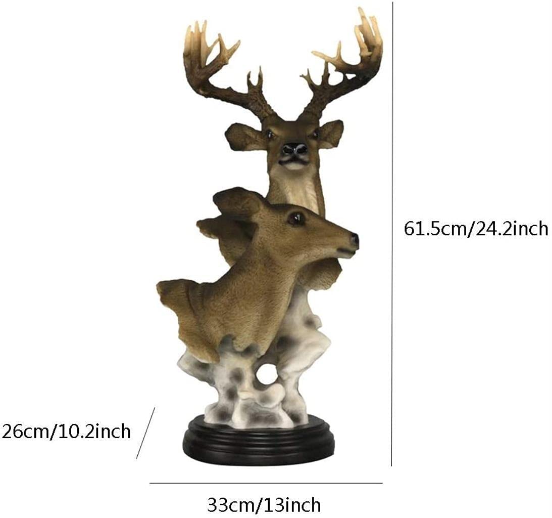 Deer Head Tabletop Statue - Handcrafted Animal Sculpture for Home Decor, Living Room, Office & Hotel Reception Desk | Unique Gift Idea for Nature Lovers & Interior Design