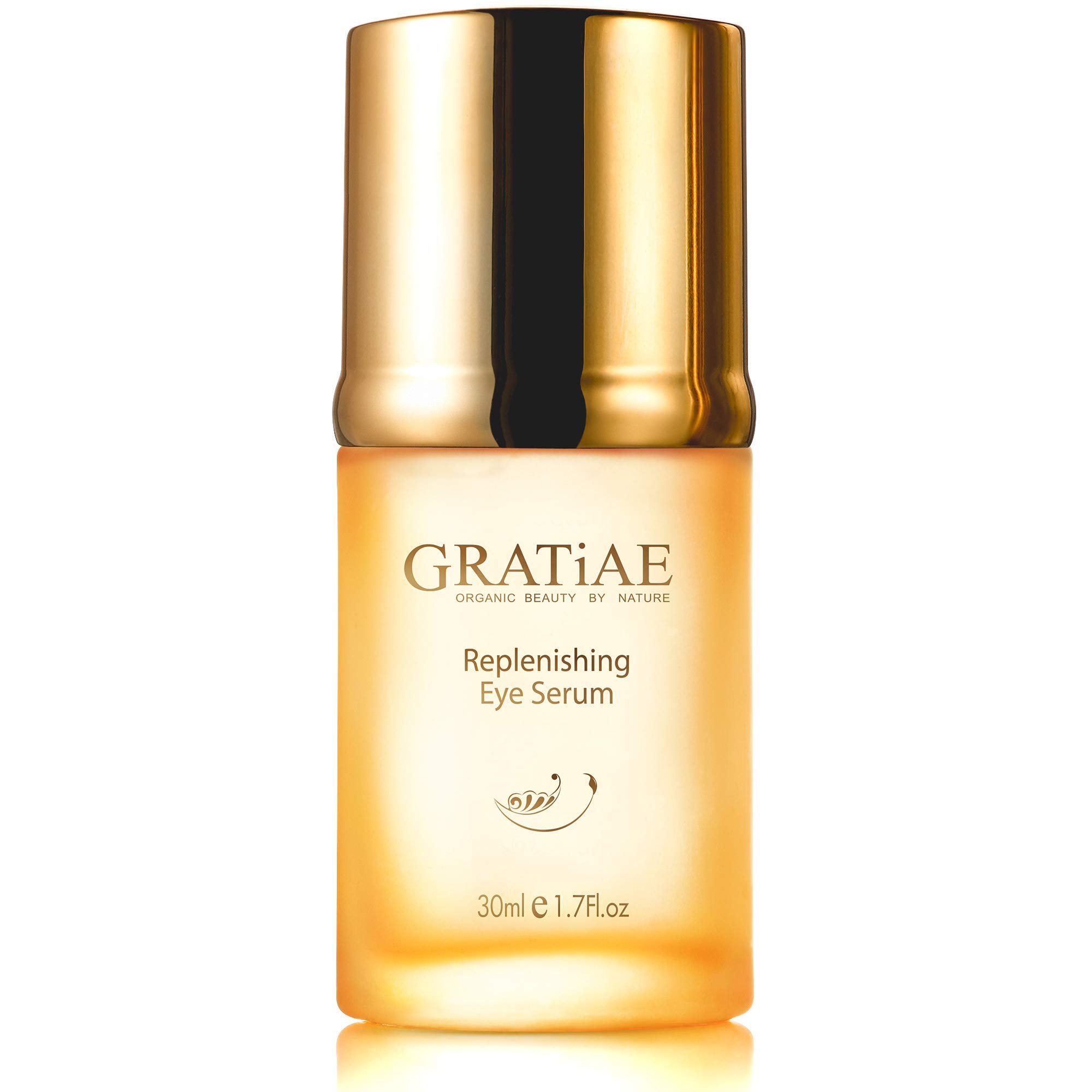 Gratiae Organics Replenishing Eye Serum 1.02 oz - Anti-Aging Eye Treatment for Dark Circles & Wrinkles - Perfect for Night & Morning Skincare Routine